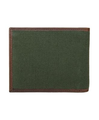 Men's Canvas with Leather Trim Bifold Wallet