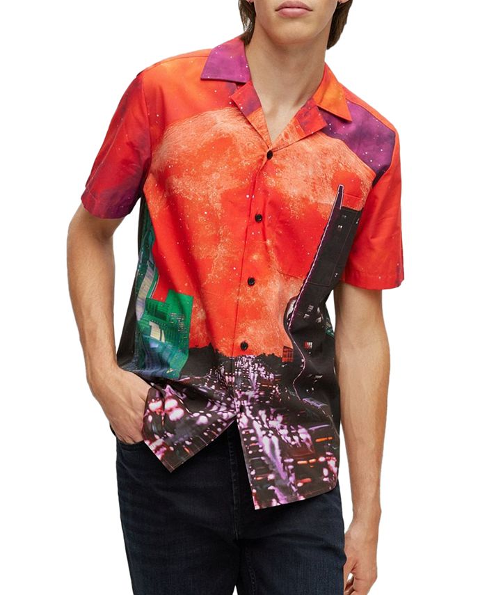 Camicia Uomo A Maniche Lunghe Con Dettagli A Contrasto Paisley - Regular Fit In Misto Poliestere, Business Casual Con Taschino, Ideale Per Matrimoni E Lavoro