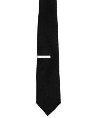 Men's Solid Tie & 1" Tie Bar Set