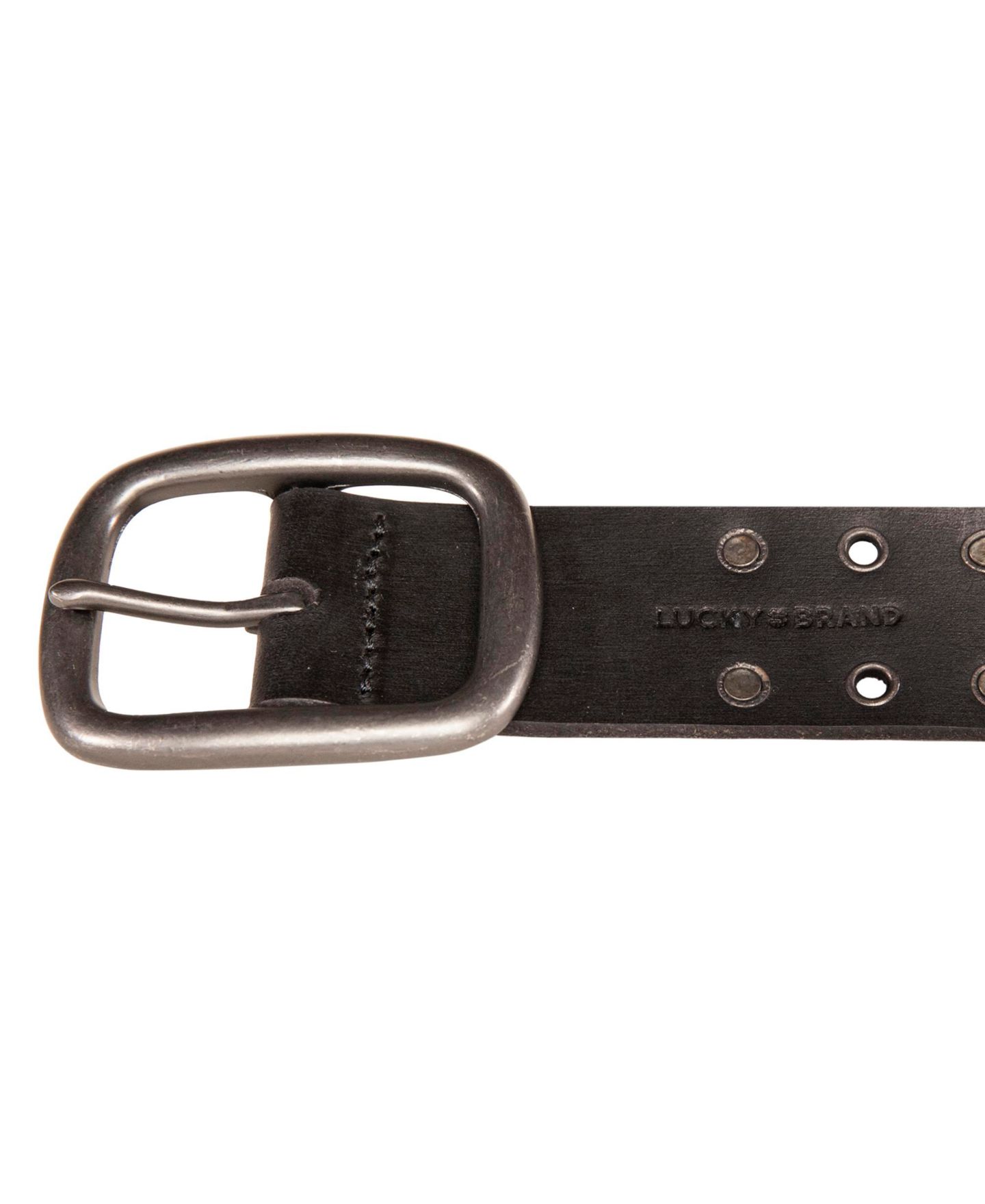 Мужской ремень Lucky Brand Grommet and Stud Leather Belt, цвет: Чёрный — фото 5