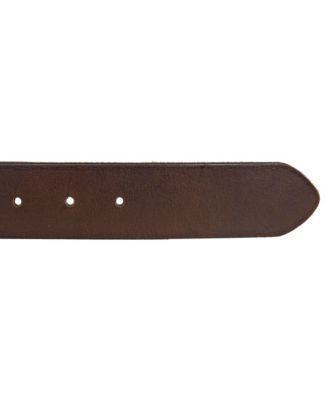 Men's Leather Jean Belt with Roller Buckle and Rivets