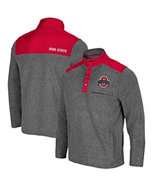 Men's Heathered Charcoal, Scarlet Ohio State Buckeyes Huff Snap Pullover