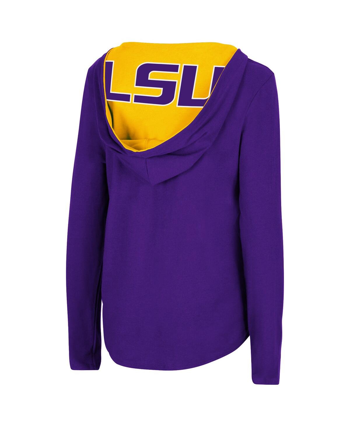 Colosseum Purple Lsu Tigers Catalina Hoodie Long Sleeve T-shirt In Purple