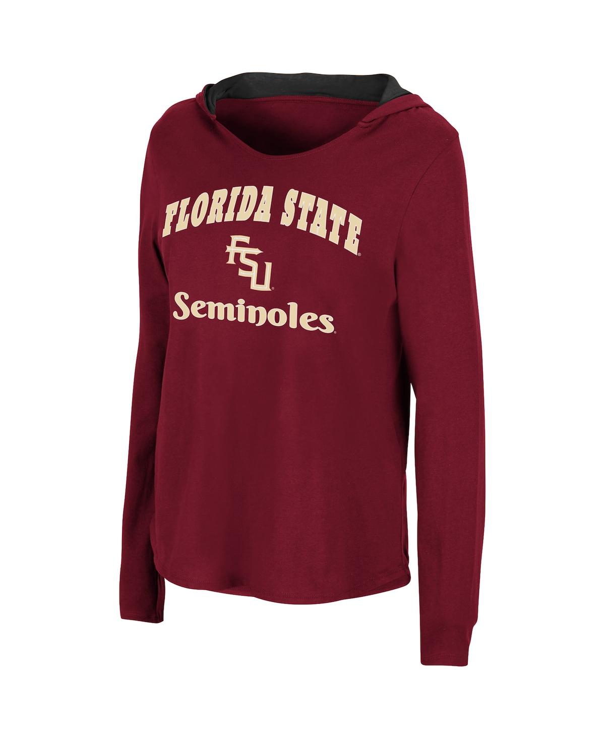 Colosseum Women's  Garnet Florida State Seminoles Catalina Hoodie Long Sleeve T-shirt In Garnet