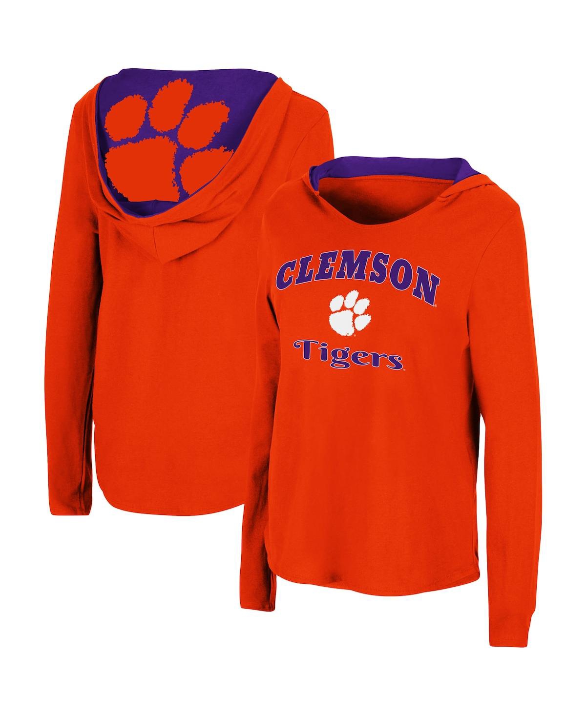 Women's ColosseumClemson Tigers Catalina Hoodie Long Sleeve T-Shirt - Orange