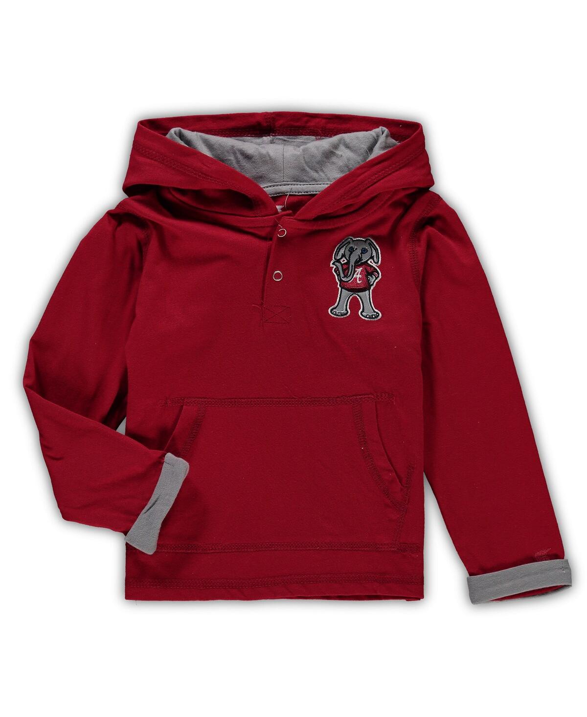 Colosseum Toddler Boys And Girls Boy's Crimson, Heathered Gray Alabama Crimson Tide Poppies Hoodie And Sweatpa In Crimson,heathered Gray
