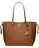 Michael Kors Edith Large Leather Open Tote In Merlot