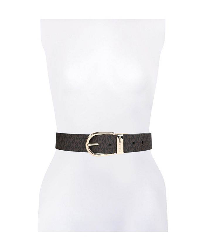 Michael Kors Women's Reversible Logo-Print Belt - Macy's