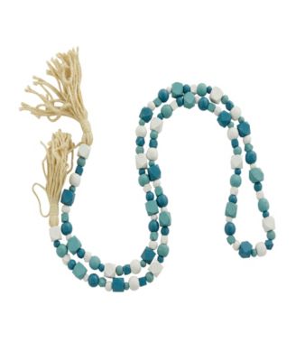 Handmade Beaded Geometric Garland with Tassel