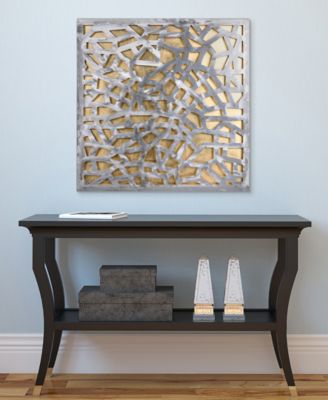 Enigma Polished Steel Leaf 3D Abstract Metal Wall Art, 32" x 32"