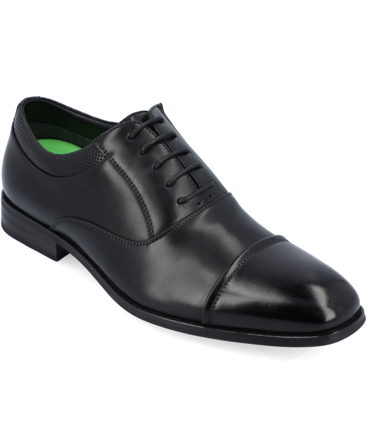 Shop Vance Co. Men's Bradley Wide Tru Comfort Foam Lace-up Cap Toe Oxford Dress Shoe In Black