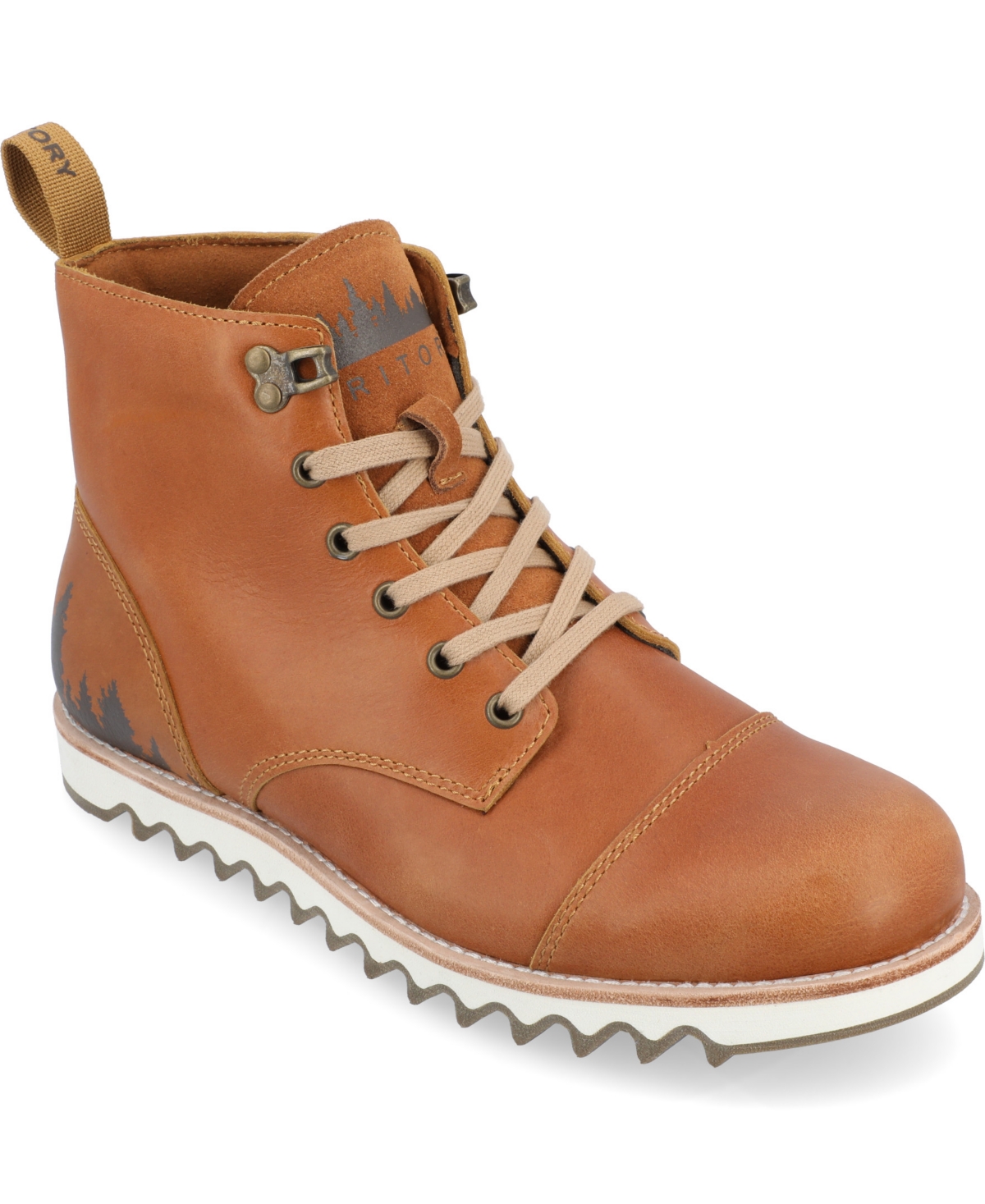 Shop Territory Men's Zion Wide Tru Comfort Foam Lace-up Water Resistant Ankle Boots In Chestnut