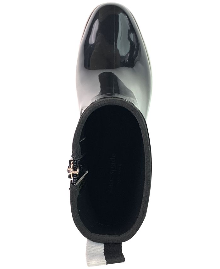 Kate Spade New York Women's Puddle Pearly Stud Rain Boots Black Size 10 B