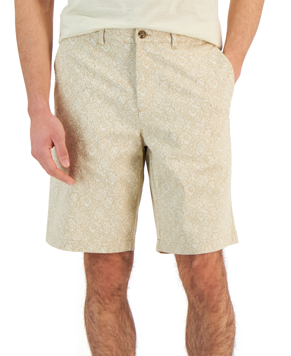 Alfani Men's Classic-Fit Linear Floral-Print 10" Shorts, Created for Macy's