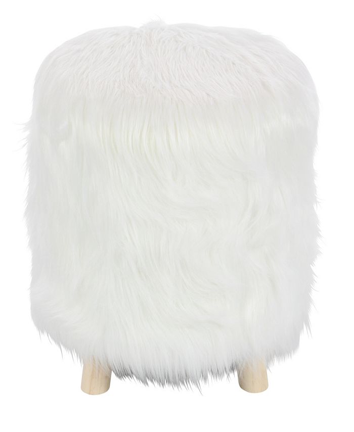 Rosemary Lane Polyester Stool with Faux Fur 19