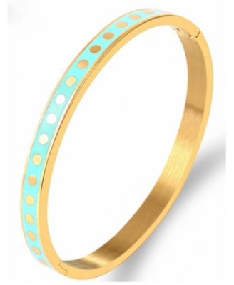 Accessory Concierge Women's Dot To Dot Bangle Bracelet - Turquoise