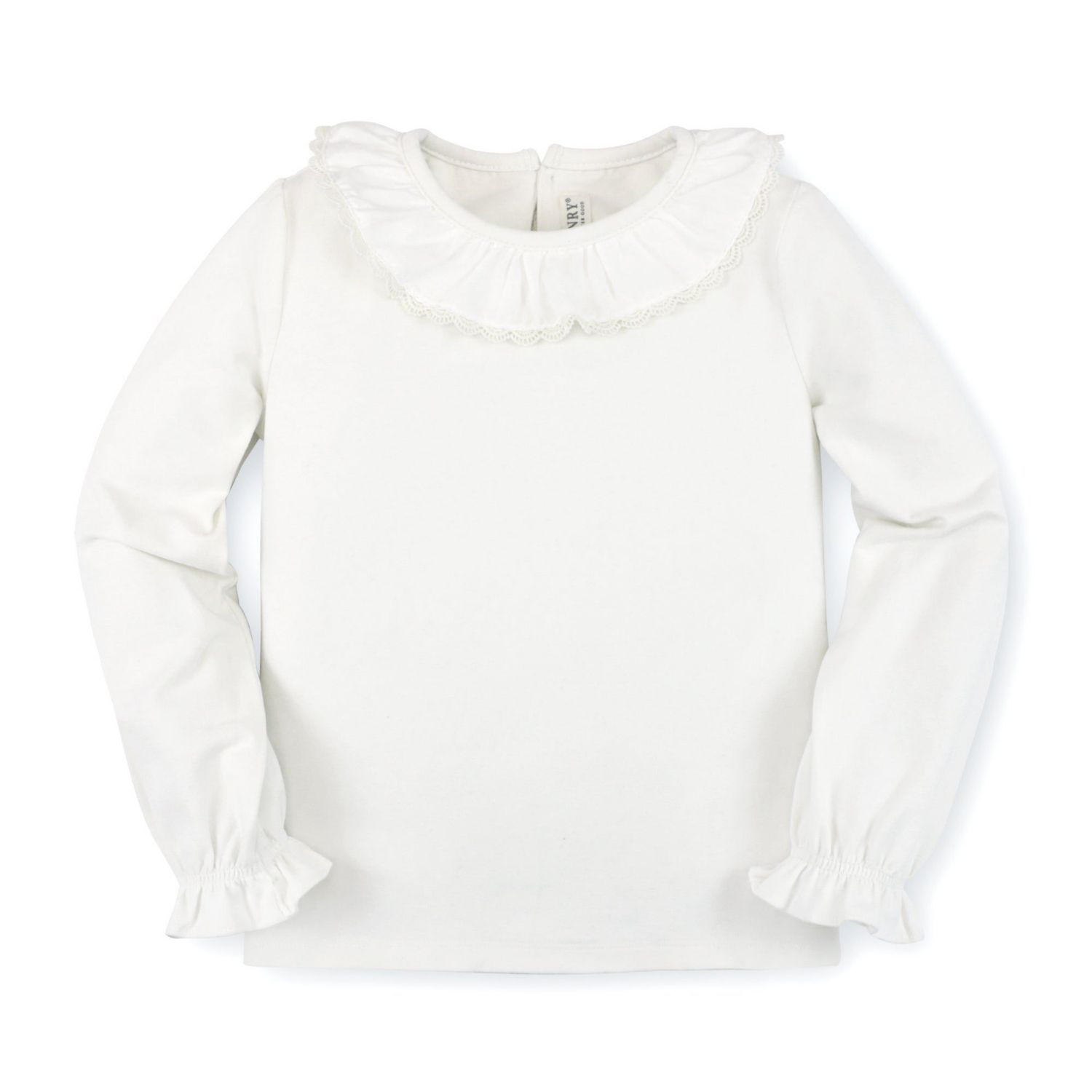 Baby Girls Hope and Henry Long Sleeve Ruffle Neck Knit Top