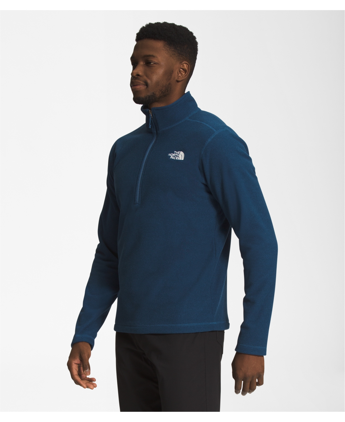 The North Face Men's Textured Cap Rock 1/4 Zip Pullover Sweatshirt In Shady Blue
