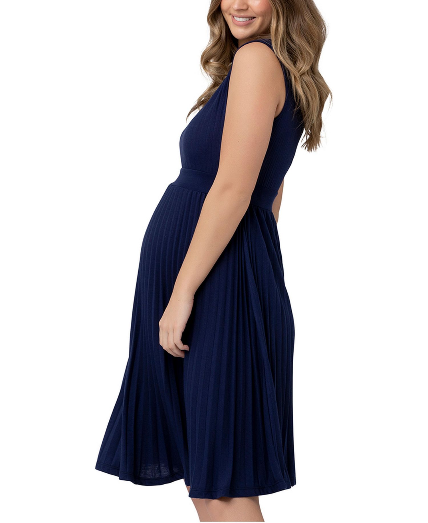 Women's Ripe Knife Pleat Sleeveless Dress Blueprint