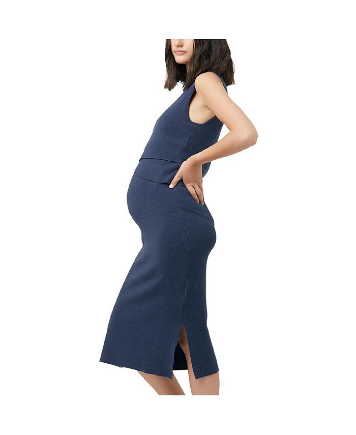 Ripe Maternity Maternity Layered Knit Sleeveless Nursing Dress Ink - Macy's