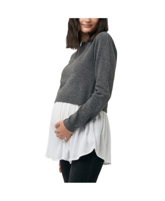 Maternity Sandy Detachable Nursing Knit Charcoal Marle