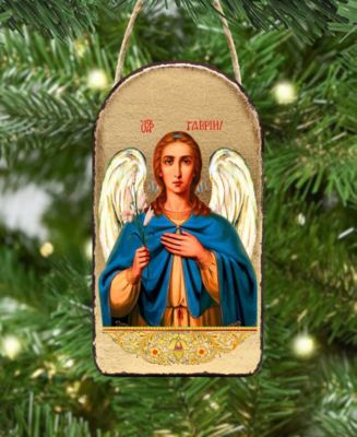 Saint Gabriel The Archangel Wooden Greek Christian Orthodox Icon Ornament