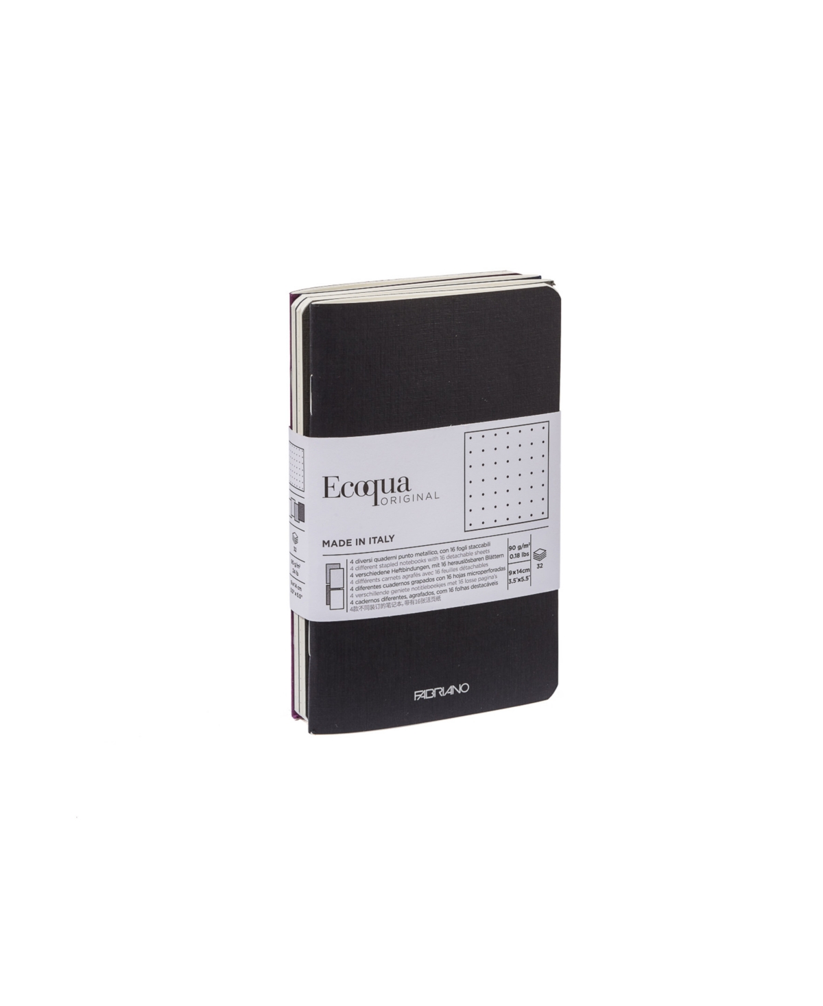 Winter Colors Ecoqua Pocket Sized Dot Staple Bound Notebook 4 Piece Pack - Multi