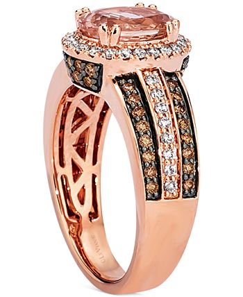Le Vian - Peach Morganite (1-1/3 ct.-t.w.) & Diamond (5/8 ct. t.w.) Ring in 14k Rose Gold (Also Available White Gold or Yellow Gold)