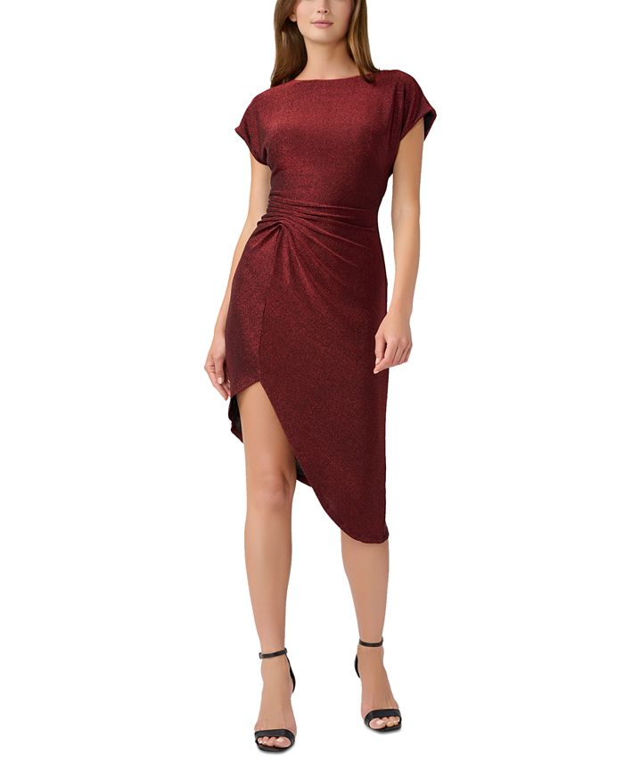 Aidan by Aidan Mattox Women s Asymmetrical Hem Metallic Dress Macy s