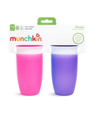 Toddler Miracle 360 Sippy Cup, Pink/Purple, 10 Oz, 2 Count