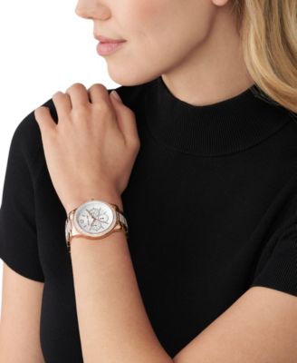 Women's Tibby Multifunction Rose Gold-Tone Stainless Steel Bracelet Strap Watch 40mm