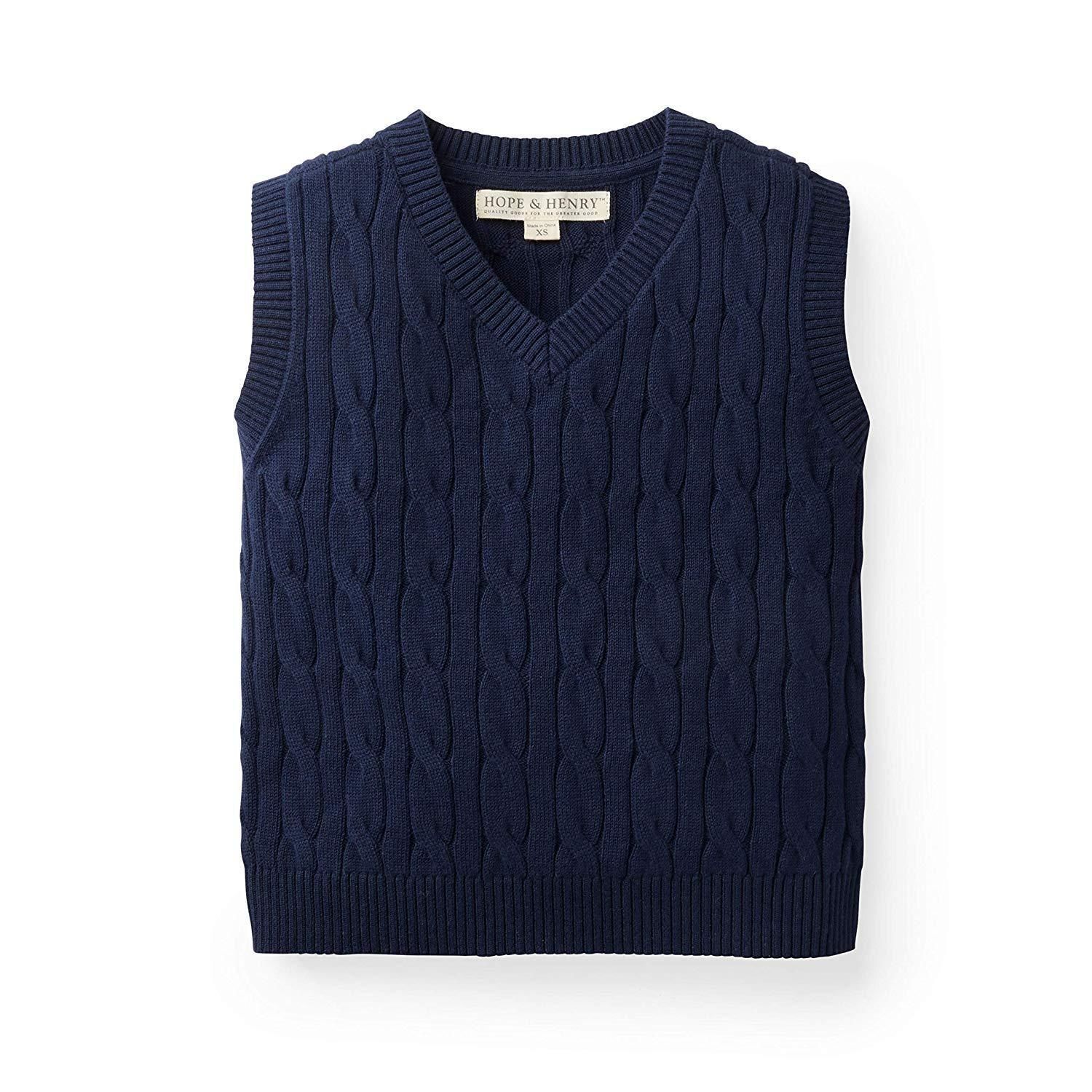 Baby Boys Hope and Henry V-Neck Cable Sweater Vest