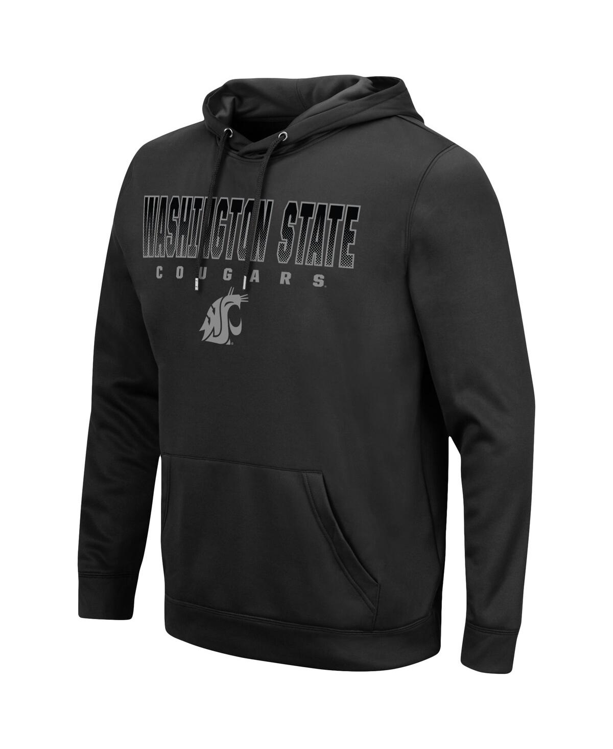 Colosseum Black Washington State Cougars Blackout 3.0 Pullover Hoodie In Black