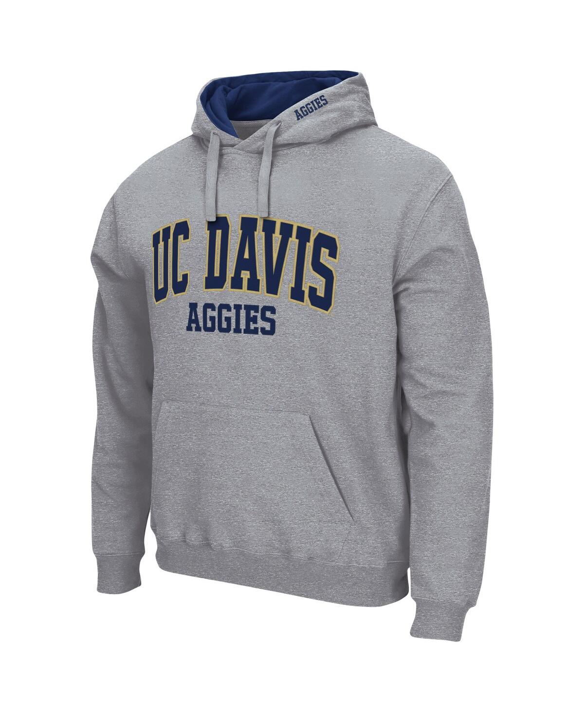 Shop Colosseum Men's  Heathered Gray Uc Davis Aggies Arch And Logo Pullover Hoodie