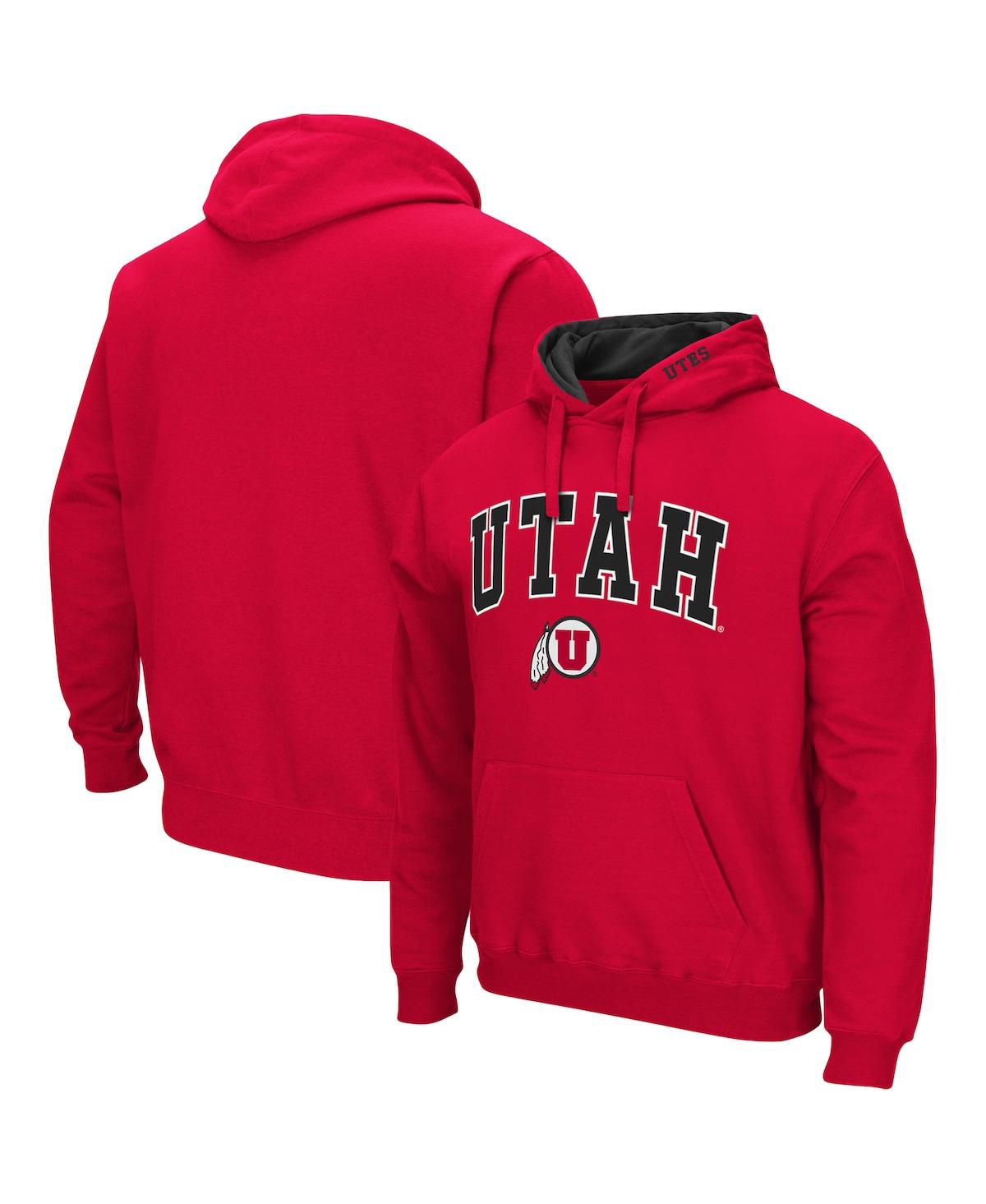 Shop Colosseum Men's  Red Utah Utes Arch And Logo Pullover Hoodie