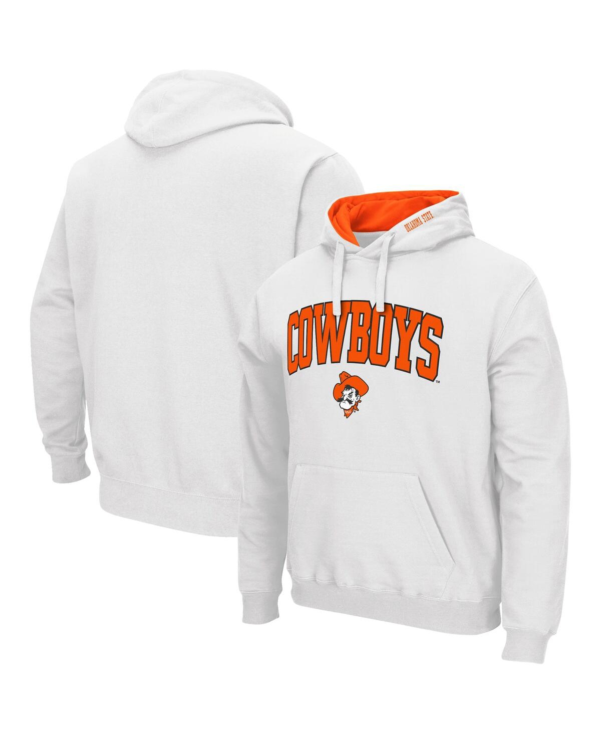 Colosseum Men's  White Oklahoma State Cowboys Arch & Logo 3.0 Pullover Hoodie