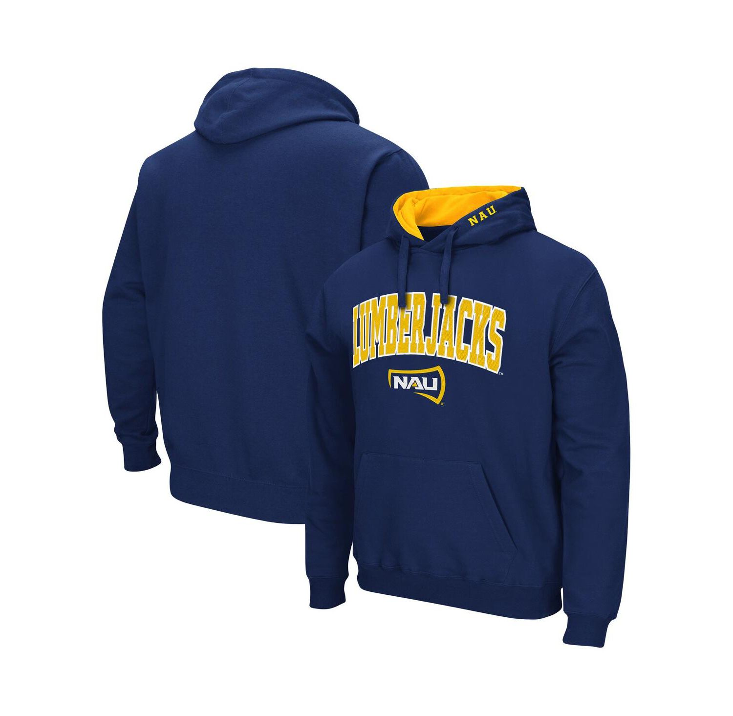 Men's Navy Northern Arizona Lumberjacks Arch and Logo Pullover Hoodie