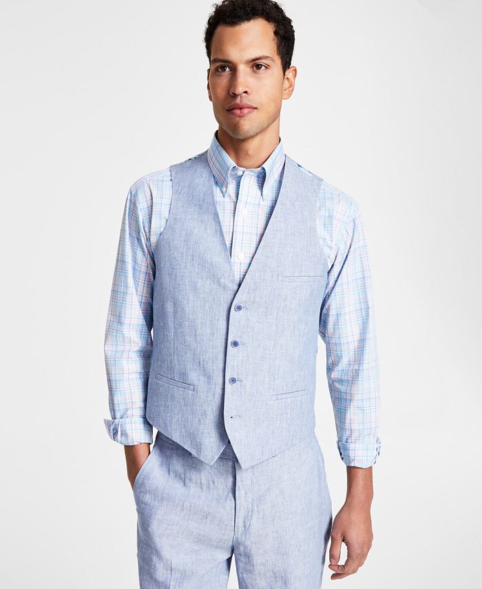 Bar III Men's Slim-Fit Linen Suit Vest, Created for Macy's - Macy's