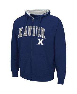 Men's Navy Xavier Musketeers Arch & Logo 3.0 Full-Zip Hoodie