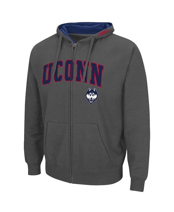 Colosseum Men's Charcoal UConn Huskies Arch and Logo 3.0 Full-Zip ...