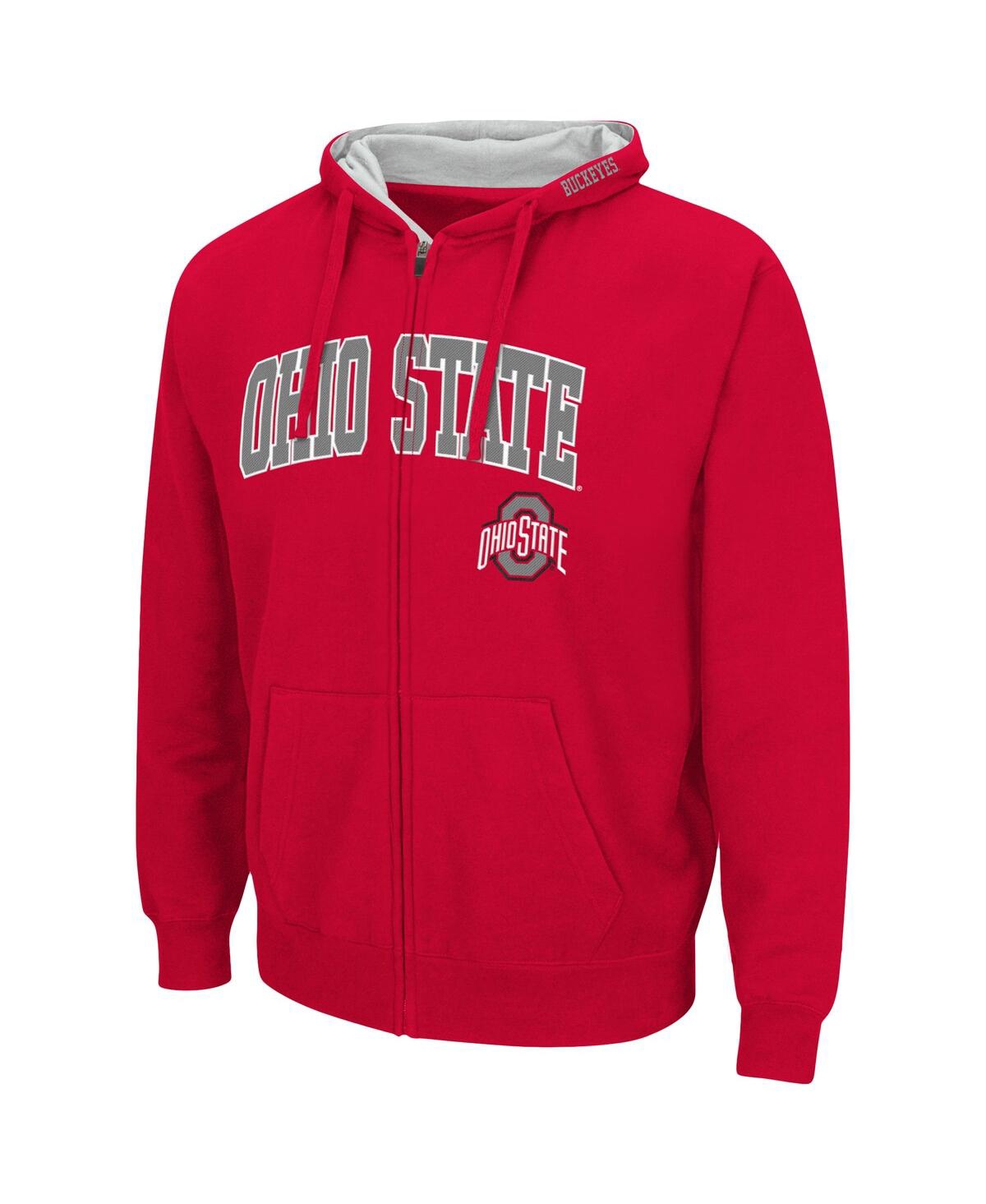 Shop Colosseum Men's  Scarlet Ohio State Buckeyes Arch And Logo 3.0 Full-zip Hoodie