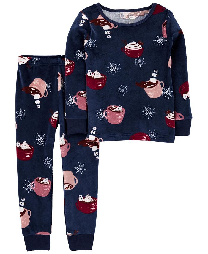 Carter s Toddler Girls Loose Fit Fuzzy Top and Pajama 2 Piece Set