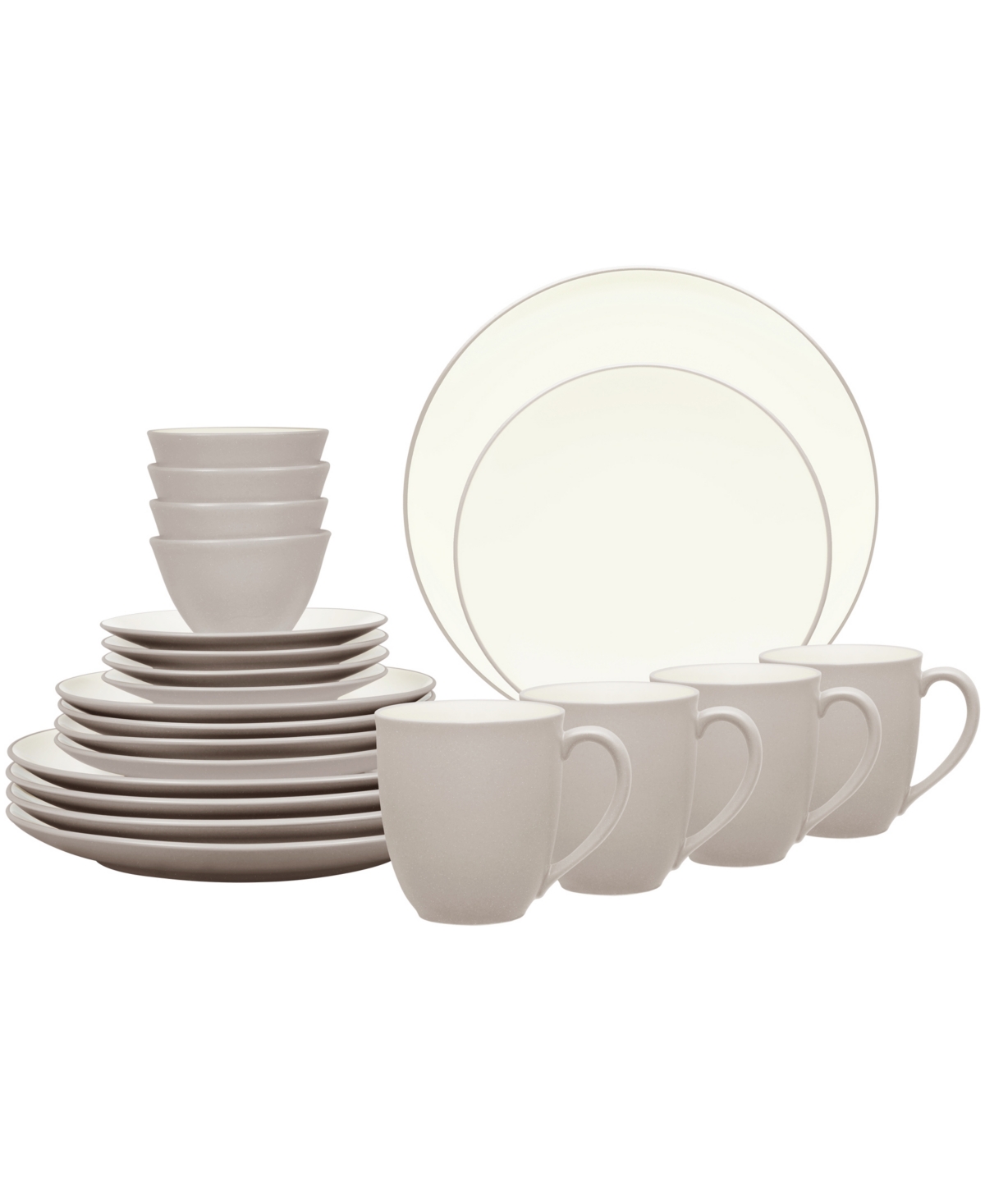 Colorwave 20-Pc. Coupe Dinnerware Set, Service for 4 - Sand