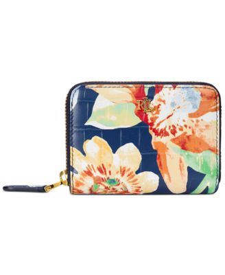 Lauren Ralph Lauren - Floral Embossed Leather Zip Wallet
