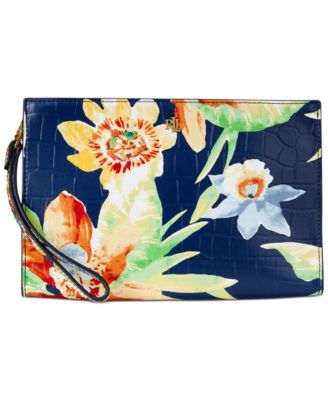 Lauren Ralph Lauren - Floral Embossed-Leather Pouch