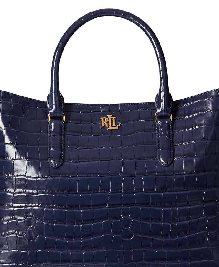 Lauren Ralph Lauren Embossed Leather Large Marcy Satchel Macy's