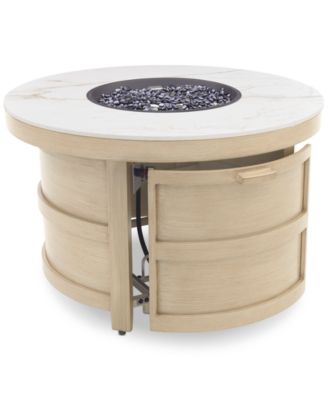 Reid Outdoor 5-Pc. Chat Set (1 Fire Pit & 4 Club Chairs), Created for Macy's