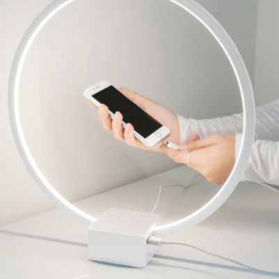Circle 15" Dimmable Modern LED Desk Lamp with USB Port