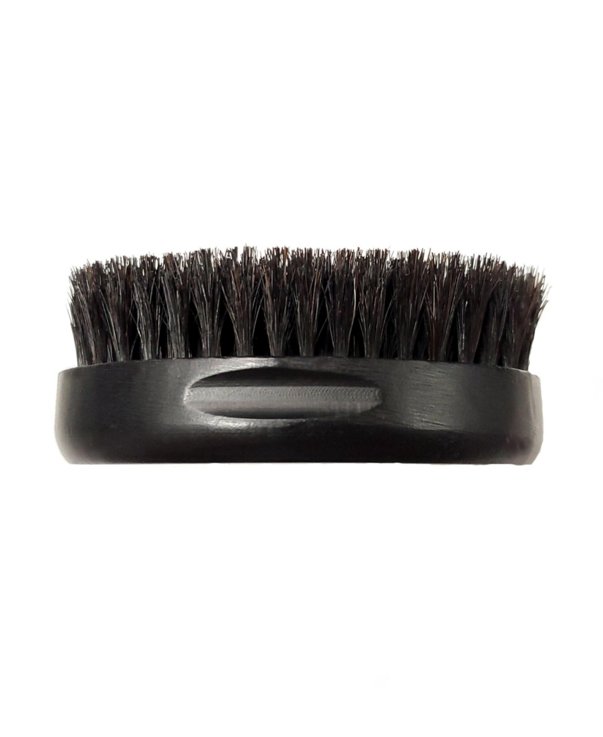 Barber Oval Military-Inspired Hair Brush 100% Natural Boar Bristles with Wood Palm Handle - Black