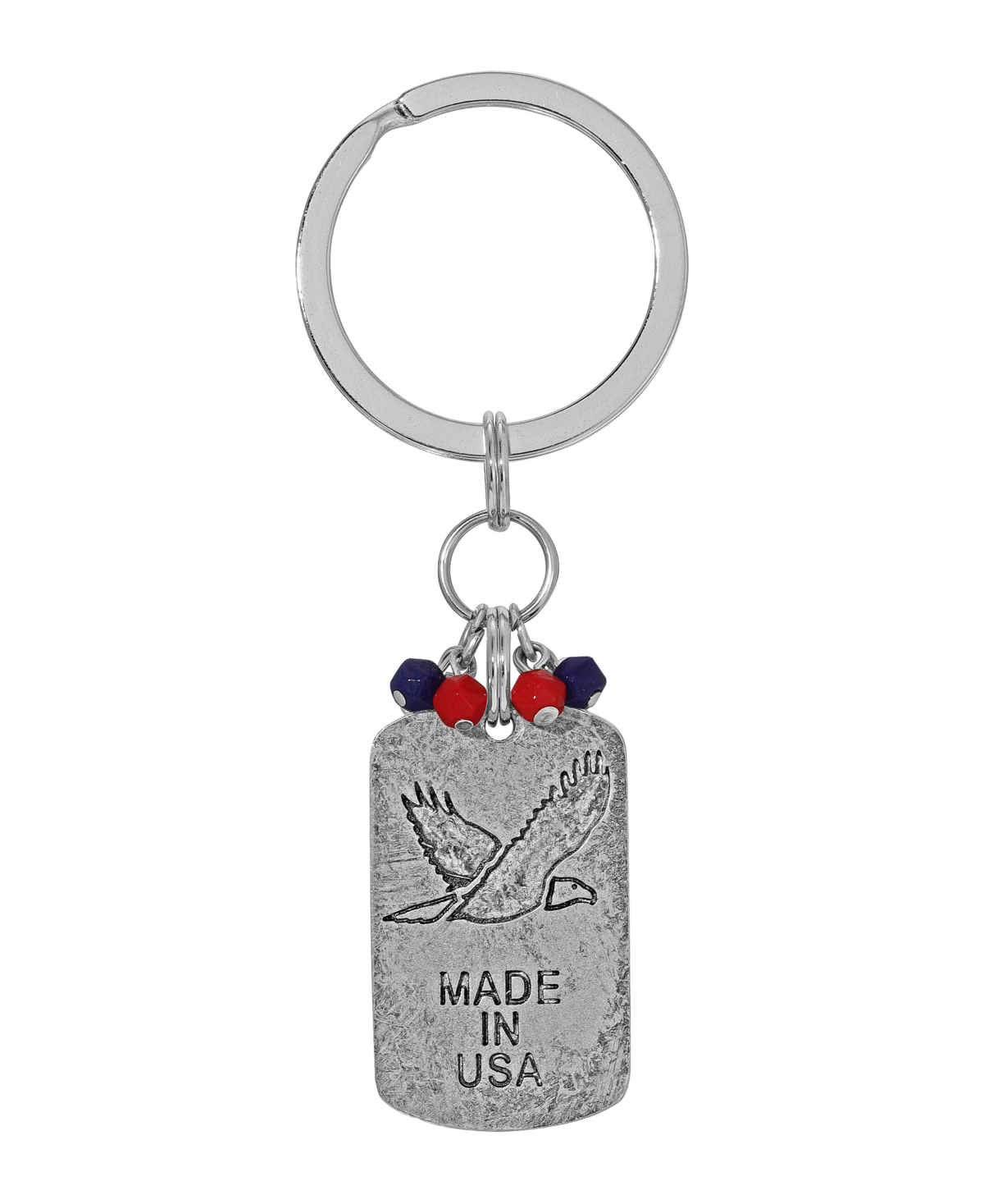 2028 Pewter Red White Blue Flag Key Fob In Multi